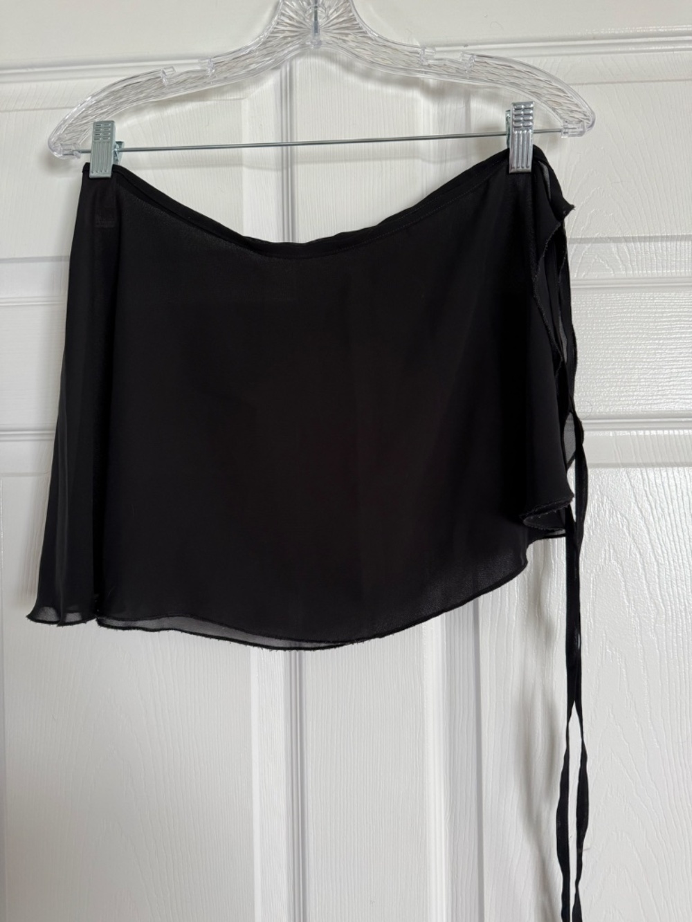 Mirella Black Chiffon Wrap Ballet Dance Skirt One Size